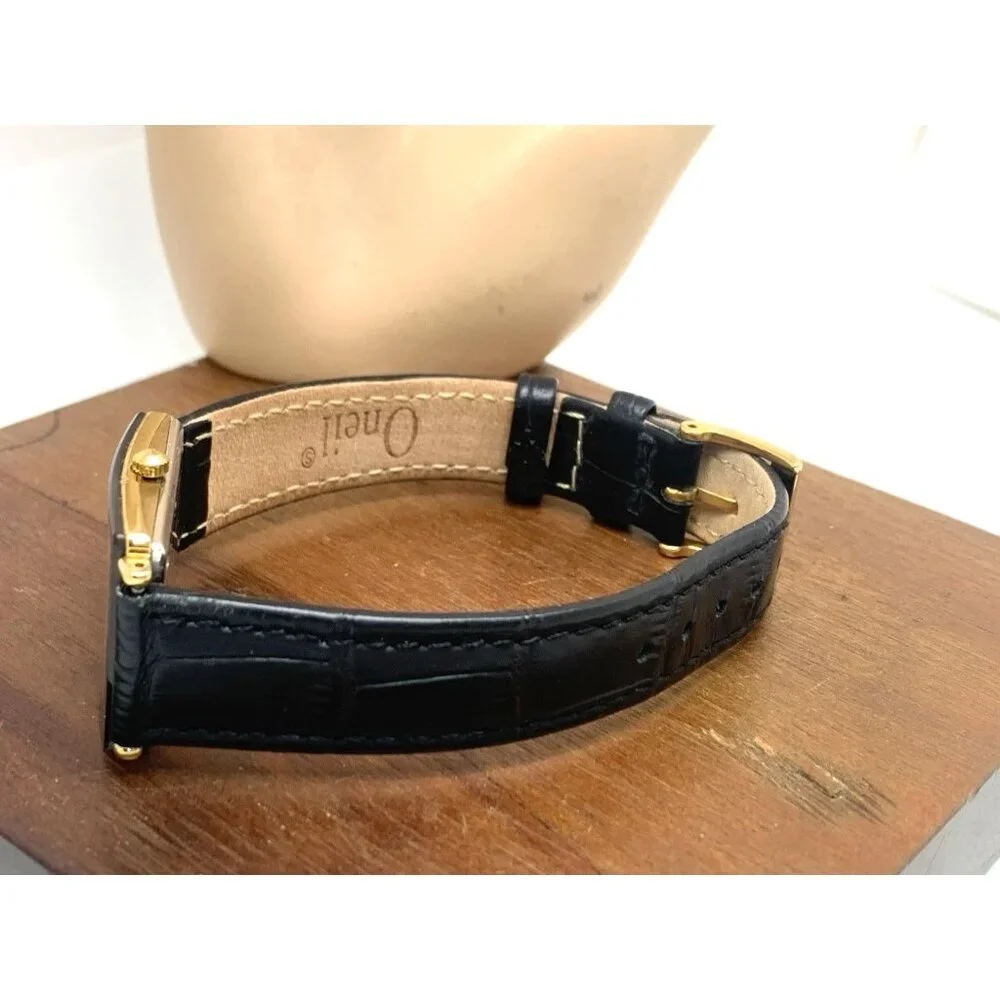 Rado Women's Watch 160.0381.3 Diastar Swiss Quartz Gold Black Leather Tank 24mm